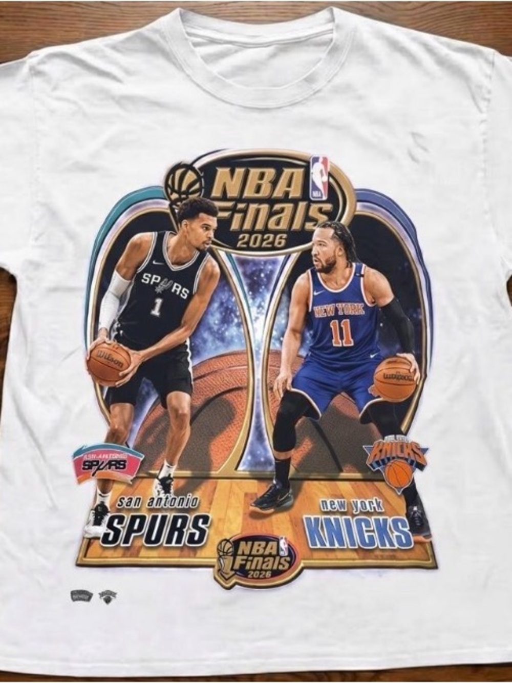 NBA Finals 2026 Spurs vs Knicks Graphic Tee - White